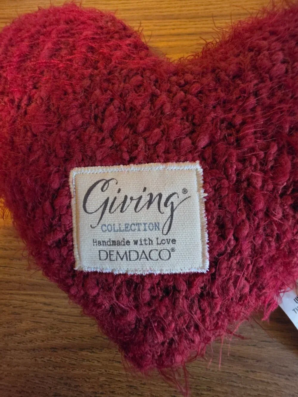 DEMDACO Giving Collection Burgundy Knit Weighted Heart Pillow 1.8 lbs